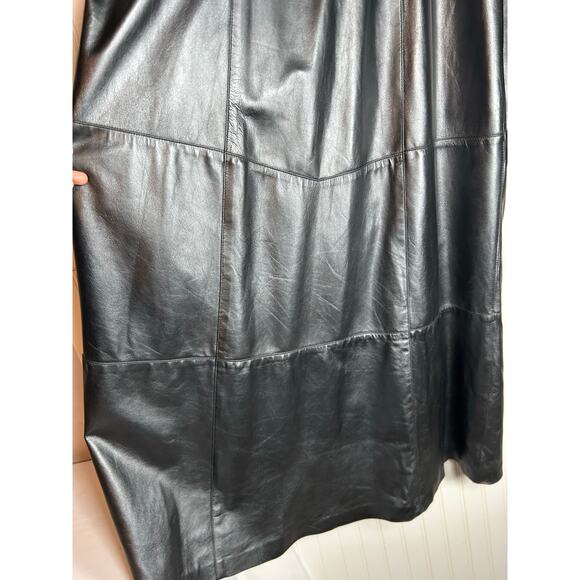 Dero by Rocco D'Amelio Women's metallic black, Leather Long Coat, M the matrix - Picture 12 of 13